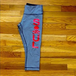 Cropped gingham lululemon soulcycle leggings